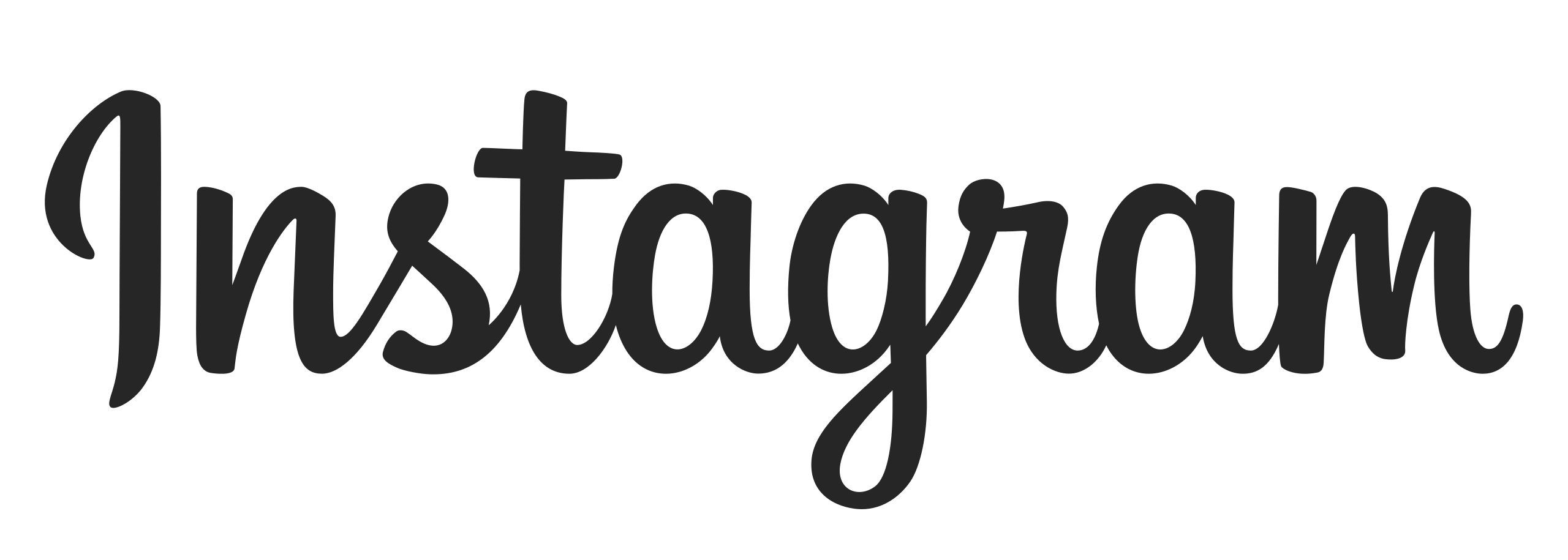 Instragram logo; the text reads 'Instagram', written in the platform's iconic cursive font.